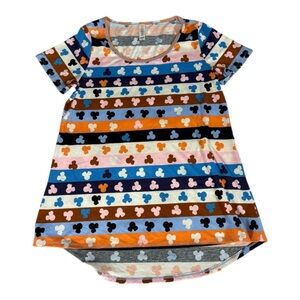 Disney LuLaRoe Classic Tee Mickey Mouse Striped XS Multicolor Top NWT Disneycore